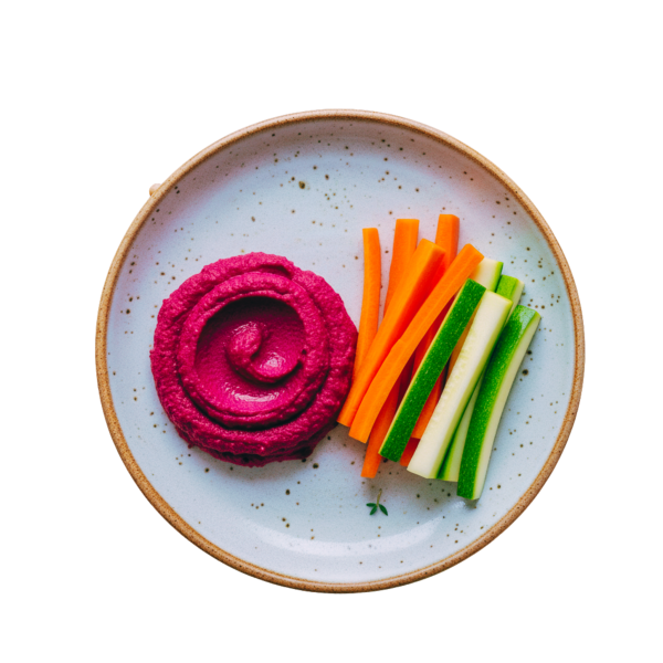 Hummus Remolacha con crudités