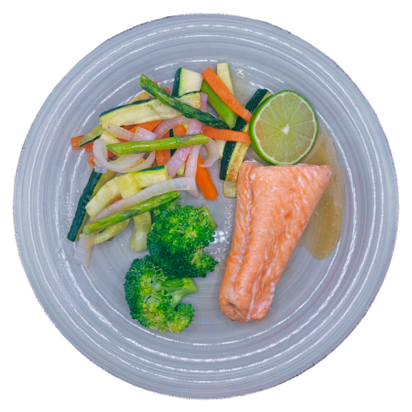 Honey Garlic-Glazed Salmon con verduras